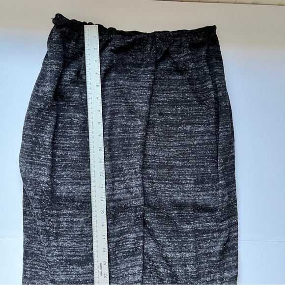 Zara Knit Linen  Skirt Charcoal Front Slit Wrap Maxi Stretch Jersey Knit Sz M - Picture 8 of 12